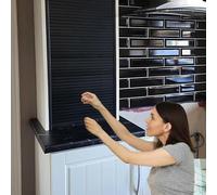 Cabinets Tambour Door, Wardrobe Sliding Foldable Door with Handle, Plastic Rolling Shutter Doors for Home Office Study, Customizable(86.4x55.9cm/34x22in)