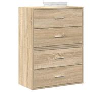Cabinets with 2 Drawers Sonoma Oak 60 x 31 x 40 cm, Pack of 2 Wood-Composite Chest of Drawers with Storage Space, Versatile as Sideboard, Sideboard, Shelf for Living Room, Bedroom, Office, Hallway