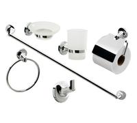 Cabinetsforbathrooms 5 Piece Wall Mounted Bathroom Accessory Pack Chrome Finish - Color : Polished Chrome