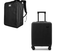 CabinFly Ryanair Combination Set: Ryanair Hand Luggage Suitcase 55 x 40 x 20 cm and Cabin Backpack 40 x 3 0 x 20 cm Aeroplane Hand Luggage Cabin Luggage Hard Case Travel Backpack Small with TSA Lock