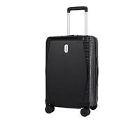 Cabin Max Santa Cruz Cabin Luggage 55x40x20 cm - Lightweight Hard Shell Carry On Suitcase with Spinner Wheels, Cup Holder, Telescopic Handle & TSA Lock - Airline Cabin Size - Travel Case (Black)