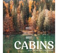 Cabins Calendar 2026 | 12" x 24" Hygge Travel Wall Calendar 12 Month | Marble City Press: Made for the Mountains | Cozy Retreats Cabin Life | 2026-2027 Calendar