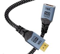 CABLAPTOP 96Gbps Ultra HD 16K HDMI Extension Cable 1M, 8K@60Hz/120Hz 4K@240Hz/480Hz with Dynamic HDR, Male to Female Adapter, Universal for Audio & Video Devices