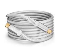 CABLAPTOP usb c to usb c 5m,USB-C Video 20Gbps USB C3.2 Gen2 Cable,240W Fast Charging Cable,5K60Hz 4K144Hz USBC Video Cable,Compatible with iPhone 16,MacBook,Hubs,SSDs,Displays,White usb c cable 5m