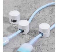 Cable Anchors Desk, 3 Sets White Adhesive Phone Charger Holders for Cords Adjustable Wire Organizers White Cord Management Clips Nightstand Office Swag Hook for Chandelier Ceiling Lights Cable