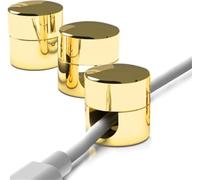 Cable Anchors for Desk Organization Gun Metal,Premium Aluminum Cord Organizers,Under Desk Cable Management with Screws,Wire Organiser Sturdy Cable Clips,Versatile Practical for Home (Gold)