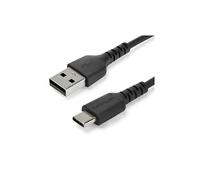 StarTech.com 1m USB A to USB C Charging Cable - Durable Fast Charge & Sync USB 2.0 to USB Type C Data Cord - Rugged TPE Jacket Aramid Fiber M/M 3A Black - Samsung S10, iPad Pro, Pixel