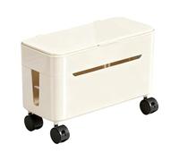 Cable Box - Desktop Cable Storage with Wheels, Multifunctional Power Strip Holder and Data Cable Storage Box | for Office, Home, Living Room, Bedroom, Computer Desk