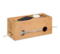 Cable Box Organiser Bamboo Socket Box Wires Holder Wire Management Covered