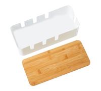 Cable Box | Wire Management Box - Wooden Cover Cord Case for Surge Protection for Home Kitchen Media Center Living Room Workstation Computer Desk