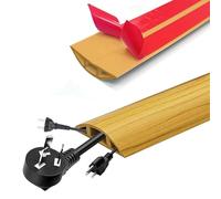 Cable Bridge, 2.5 m Cable Protection Floor, Self-Adhesive Flexible PVC Floor Cable Protector with 3 Cable Grooves, Protects Cables and Prevents Tripping Hazards, Suitable for Floor Cable Hiding in