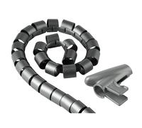 Cable Bundle Tube Easy Cover, 1.5 M, 30 Mm, Silver