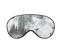 Cable Car Vintage Snowy Mountain Blackout Sleep Mask for Side Sleeper Soft Covers for Travel Essentials Nap
