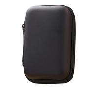Cable Carrying Case - USB Cable Organizer Pouch for Travel | 10x7cm, EVA Hard Shell with PU Leather Exterior, Mini Earbuds Storage Bag, Dropproof Charger Case, Velvet Pocket for Data Wire