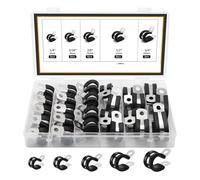 Cable Clamps Assortment Kit, 25pcs Stainless Steel Rubber Cushion Pipe Clips (1/4'' 5/16'' 3/8'' 1/2'' 5/8'' 3/4'' inch) 5 Sizes