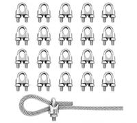 Cable Clamps, M4 20PC 304 Stainless Steel U Type Clips for Garden | M4 304 stainless steel clamps suit wire rope, garden fences, washing lines, curtain tracks and other outdoor fixing tasks.