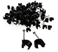 Cable Clip Hook Style 5mm to 7mm Round for Fastenings Cables Black [100 Pack]