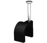 Cable Clip Hook Style 5mm to 7mm Round for Fastenings Cables Black [100 Pack]