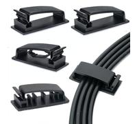 Cable Clips 50Pcs, Self Adhesive Cable Management Clips, Cord Organizer Wire Clips Cord Holder for Appliances PC Wall Ethernet Cable Under Desk Nightstand Home Office Car (Black)