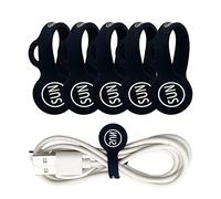 Cable Clips Earbuds Cord Organisers Magnetic Black Bookmark Whiteboard Noticeboard Fridge Magnets Keychain Headphone Cable USB Charging Cord Manager Keeper Wrap Strap 5 Pack