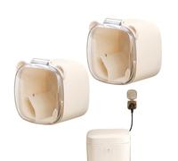 Cable Clips for Wall - 2 Pieces Storage Box Without Drilling | With Transparent Dust Cover Adhesive No Traces Hooks for Wall, Kitchen, Bathroom, Room, Hotel, School, Home Workplace