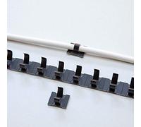 Cable Clips LARGE BLACK matt coated aluminium Self-Adhesive - open arm ethernet clips for indoor use (Quantity 50)