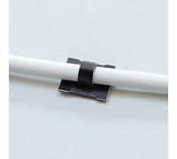 Cable Clips LARGE BLACK matt coated aluminium Self-Adhesive - open arm ethernet clips for indoor use (Quantity 250)