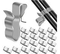 Cable Clips Metal Wire Clips Trailer Cable Frame Stainless Steel Clamp Electric Cable Jumper Cable Tidy Clips for Photovoltaic Solar Panel 50Pcs
