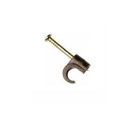 Cable Clips- Round Brown 6mm (For Tv/Co-Axial) (50 Pcs)