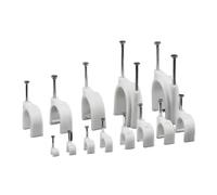 Cable Clips, Steel Nail Round Wall U Shape Plastic Buckle Cable Clips 100 Pcs 4-16mm(12mm)