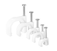 Cable Clips,Strong Nails Durable White Round, White Round Cable Clips Cable Wall Clips Steel Nail Cable Clips LED Rope Light Clip Bracket MFCGHXR 500 Pieces Cable Clips Marine5mm, 6mm, 7mm, 8mm, 10mm.