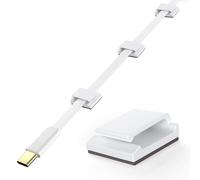 Cable Clips White Self Adhesive 100PCS, Wire Management Holder Cord Organiser Hooks for Desk Wall Workshop Home Office Outdoor Christmas Hanging Decorations Fairy Light