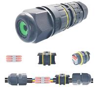 Cable Connectors IP68, Dujelixa 1Pcs Waterproof Junction Box 2/3 - Way Line M25 Extension Electrical Cable Connector, Wire Range 6-11mm, Outdoor Electrical Box, Power Cord External Sleeve Coupler