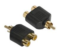 Cable-Core Single Male RCA Phono to Double Female Socket RCA Phono Y Splitter