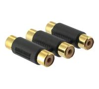 Cable-Core Triple 3 RCA Phono to RCA Phono Female Connector/Coupler