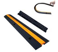 Cable Cover, 1 Channel Rubber Cable Protector Ramp, Cable Protector, Rubber Cable Protector Ramp Traffic Speed Bump, 18000lbs Capacity, Prevent Trip Hazard for Home Office or Outdoor Settings, For Ind