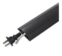 Cable Cover Floor Cable Cover PVC Cord Protector Self-Adhesive Power Extension Electric Wire Duct Slot Manage For Home(50mm wide black)