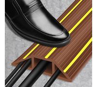 Cable Cover Floor Cable Protector Outdoor 2m Cable Tidy Floor Wire Covers Heavy Duty PVC Cable Mat Anti Trip with 3 Large Cord Channel, Brown & Yellow