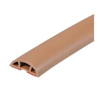 Cable Covers 2m Floor Cable Cover PVC Cord Protector Self-Adhesive Power Cable Protector Extension Electric Wire Duct Slot Cable Management(Light Brown)