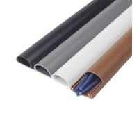 Cable Covers Arc Slot Floor Cord Cover Self-Adhesive Cord Protector Extension Wiring Duct Protector Electric Wire Slot Cable Concealer(Brown)