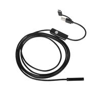 Cable De Cámara - Cámara Con Luz | Snake De Cámaraa De Fibra Óptica Impermeable | Endoscopio De Cámaras De Serpiente 7 Mm Con 6 Luces LED, Cable Semirrígido IP67 Waterproof, Accesorios De Interfaz