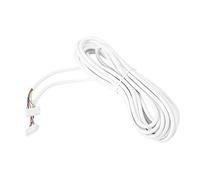Cable de cobre flexible redondo de 6 núcleos, 5 metros, 0,3 mm, para de videoportero, carcasa de aislamiento de PVC, conectores preconectados, incluye 2 conectores de repuesto