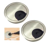 Cable Desk Grommet 60mm, 2 Pcs Desk Hole Cover Zinc Alloy Desk Cable Grommet Round Cable Hole Cover Desktop Grommets Cable Management for Home Office Computer Wires Organizer