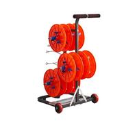 Cable Distributor on Wheels - Rolling Wire Cart with Storage Tray, Tool Box, and 6 Electric, Industrial & Retail Spools for Easy Cable Management