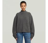 Cable Double Collar Knit - Multi color - Women M