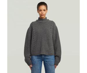 Cable Double Collar Knit - Multi color - Women M