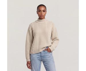 Cable Double Collar Knit - Multi color - Women M