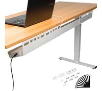 Cable Duct Desk - Extendable Cable Holder 84-122 cm for Efficient Cable Management - Easy Assembly - Tilted for Easy Access - Under-Desk Organiser (White)