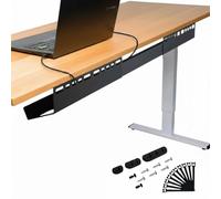 Cable Duct Desk - Extendable Cable Holder 84-122 cm for Efficient Cable Management - Easy Assembly - Tilted for Easy Access - Under-Desk Organiser (Black)