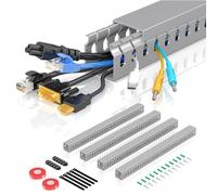 Cable Duct Raceway Kit, Open Slot Cable Tidy for TV Cable, Cable Concealer Cable Tray Cable Management Tunnel Under Desk (4 Pack)